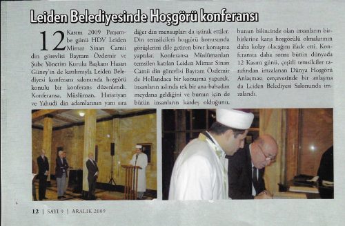 2009-HDV-bulteni-ISN-tijdschirft-Ondertekening-Charter-for-Compassion-in-Leiden-Hasan-Guney-Bayram-Ozdemir-Ad-Alblas